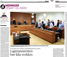 Utklipp fra Aftenposten Meninger: "Lagmannsretten bør ikke svekkes". 